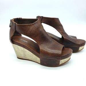 NWOT Antelope 942 wedge sandals brown gold size 38